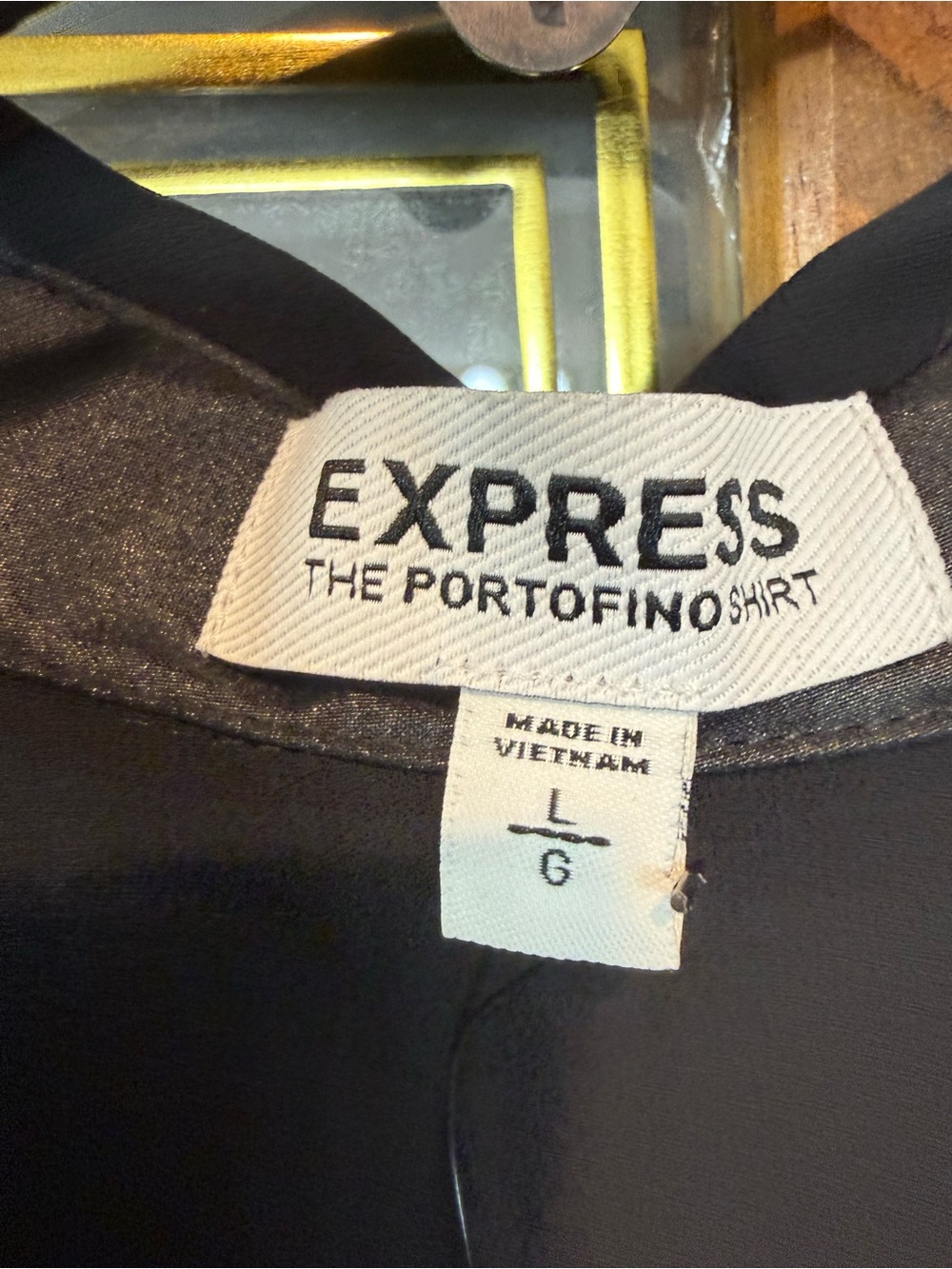 EXPRESS LADIES Black Button-Front Dress Blouse, BRAND NEW - Picture 3 of 4